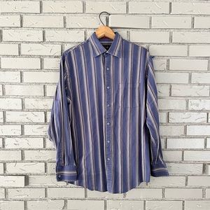 Vertical striped button down shirt from Tasso Elba